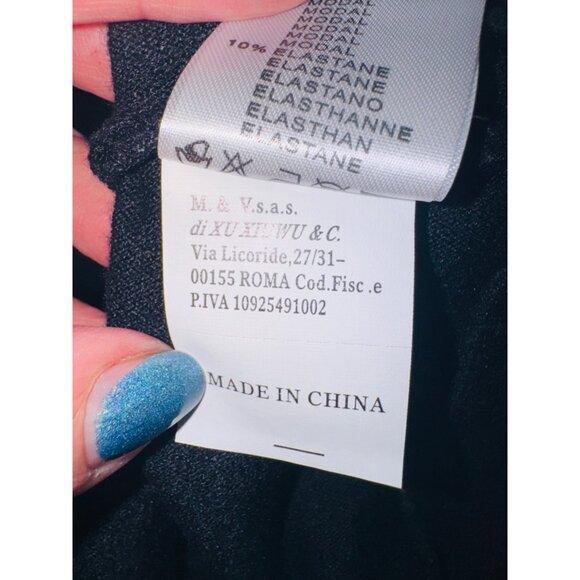 M&V Mickey Mouse Lightweight Oversize Knit Sweater Tunic Black/Silver Glitter M - Picture 9 of 12